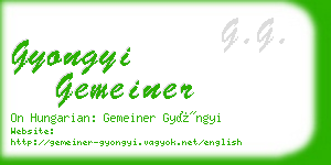 gyongyi gemeiner business card